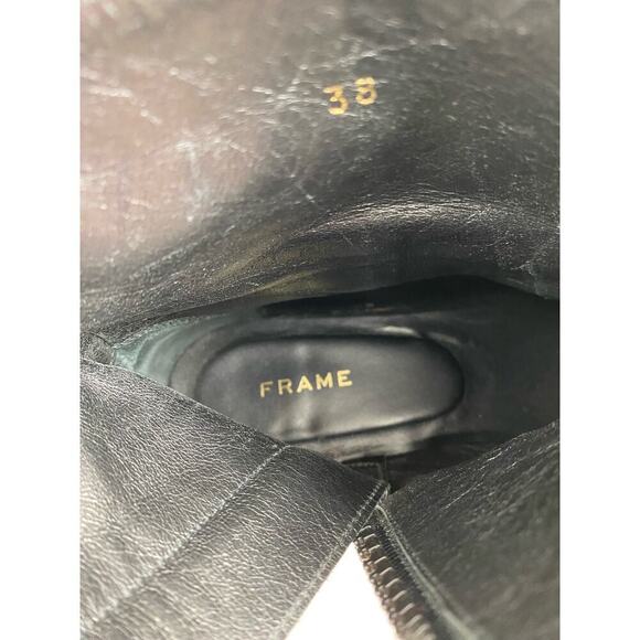 Frame Le Maddox Women's 38 EU 7.5 US Black Leather Square Toe Ankle Booties - Picture 11 of 13